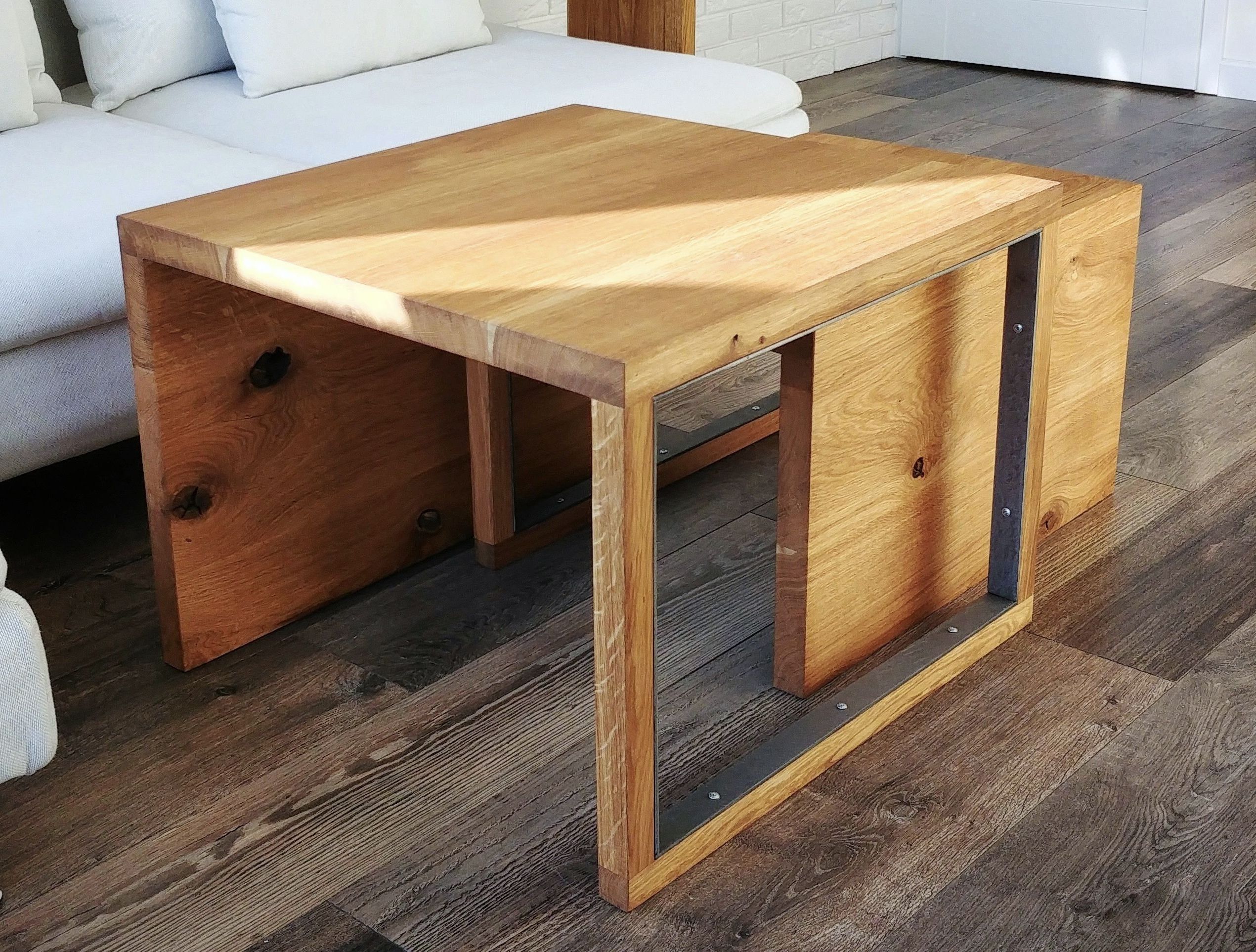 Well Known Solid Oak Wood Coffee Table With Steel Frame (View 12 of 20)