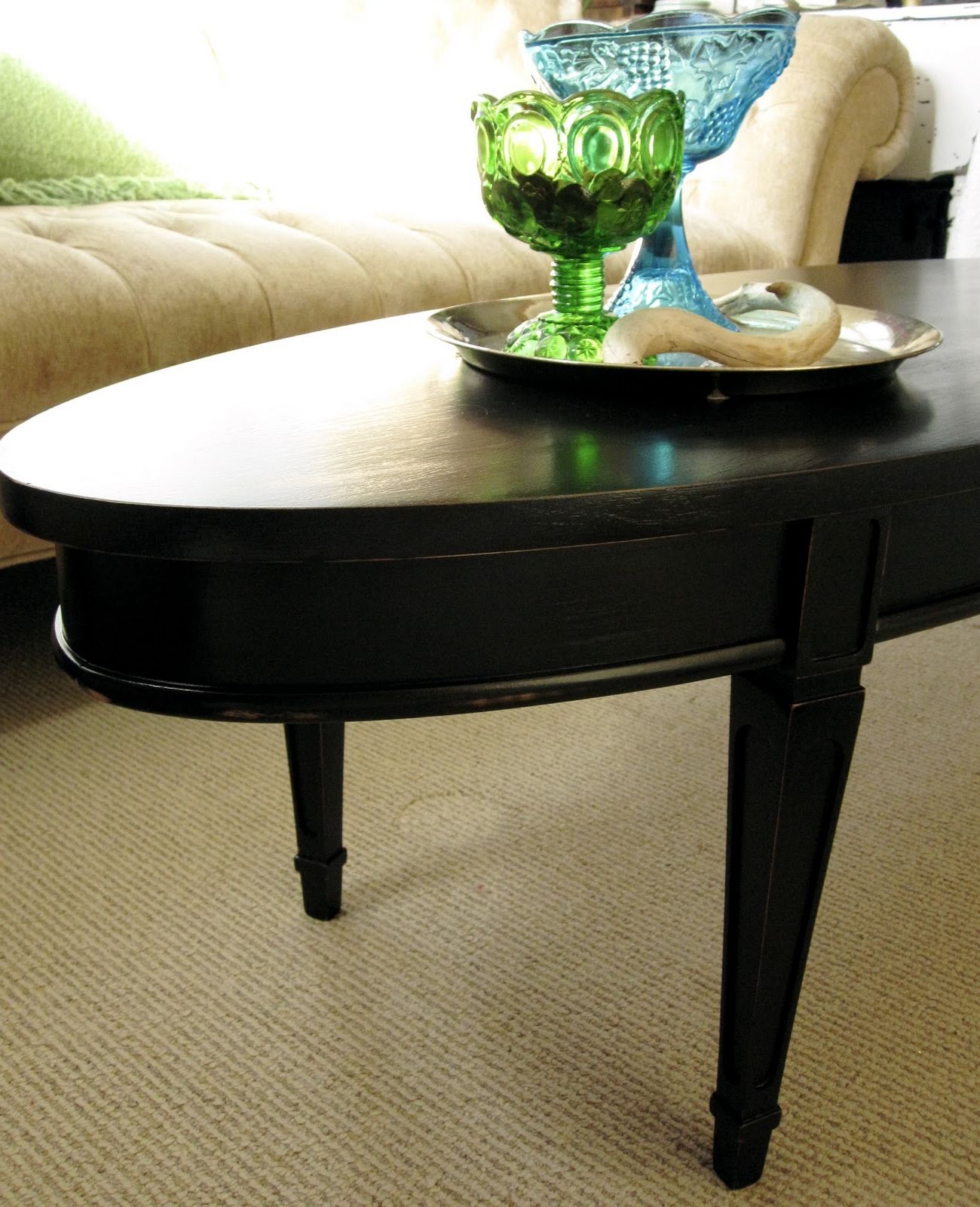 Well Known Sweet Tree Furniture: Black Oval Coffee Table Throughout Black Coffee Tables (View 19 of 20)