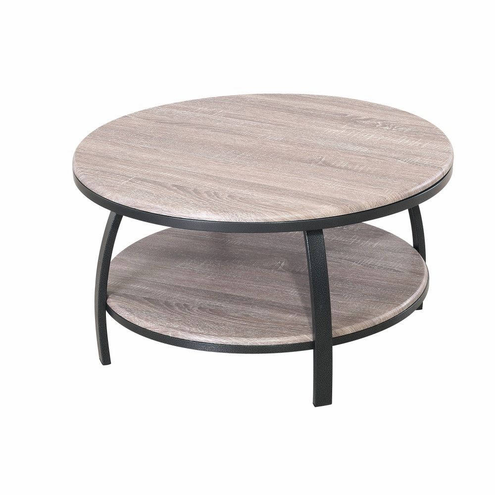 Well Known Wallace & Bay – Curtis Barn Gray And Black 35" Round For Gray And Black Coffee Tables (View 17 of 20)