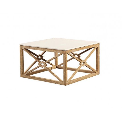 Well Known White Marble & Oak Geometric Design Coffee Table In Geometric White Coffee Tables (View 3 of 20)
