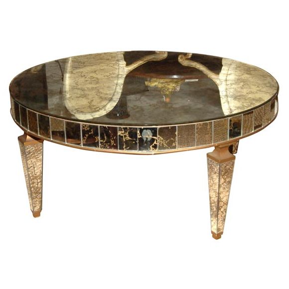 Well Liked Mirrored Cocktail Tables Pertaining To A 1950's Round Mirrored Cocktail Table At 1stdibs (View 14 of 20)