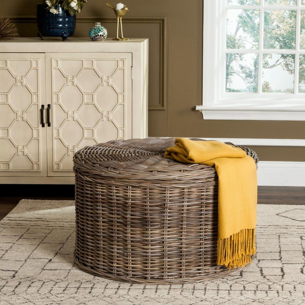 Well Liked Safavieh Jesse Wicker Storage Gray Coffee Table Sea7034b Pertaining To Wicker Coffee Tables (View 4 of 20)