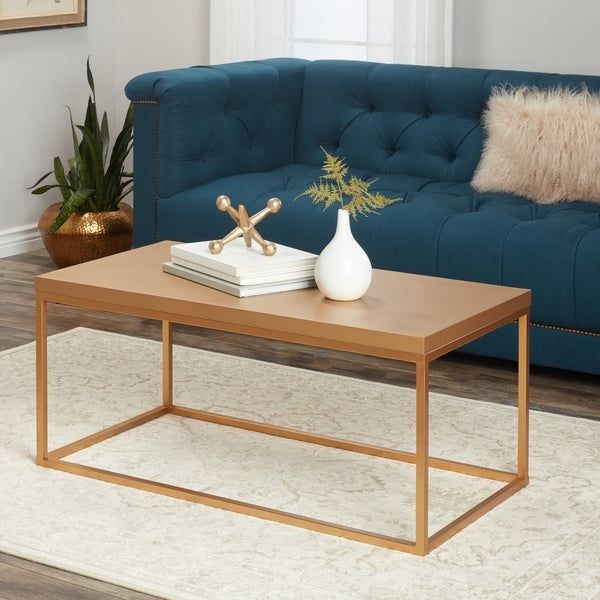 Well Liked Shop Abbyson Durham Antiqued Gold Wood Coffee Table – On Inside Walnut Wood And Gold Metal Coffee Tables (View 12 of 20)