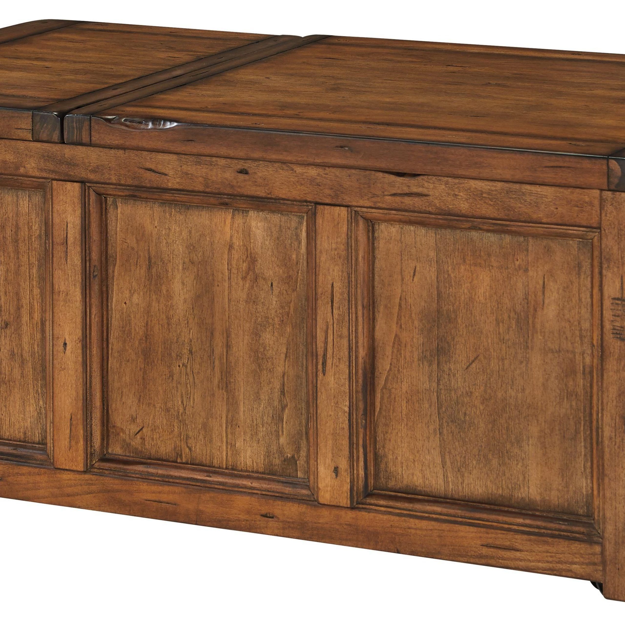 Well Liked Tamonie Rustic Trunk Style Rectangular Lift Top Cocktail Throughout Walnut Wood Storage Trunk Cocktail Tables (View 4 of 20)