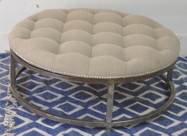 Well Liked Tremain Round Tufted Cocktail Ottoman – Horizon Home Furniture Pertaining To Tufted Ottoman Cocktail Tables (View 13 of 20)