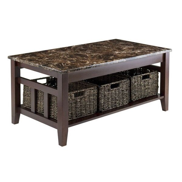 Well Liked Winsome Zoey Chocolate Wood Faux Marble Top Coffee Table With Regard To Cocoa Coffee Tables (View 18 of 20)
