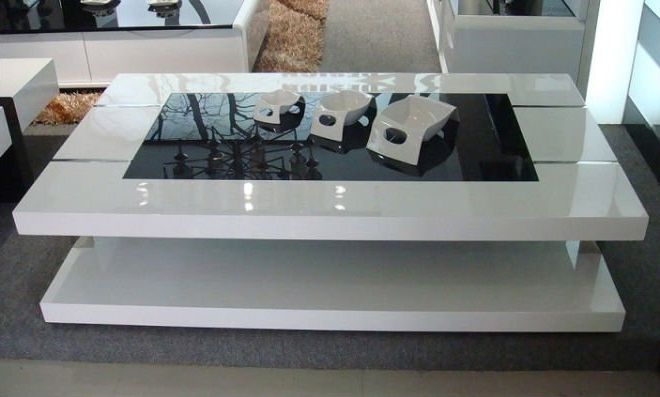 White High Gloss Coffee Table With Storage Ideas For Preferred Gloss White Steel Coffee Tables (View 10 of 20)