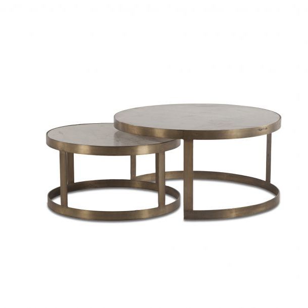 White Marble And Gold Coffee Tables Regarding Most Popular Michaelangelo White Marble Coffee Tables With Antique Gold (View 10 of 20)