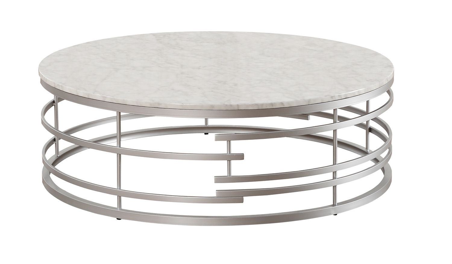 White Marble Coffee Tables Within Trendy Homelegance Brassica Large Round Cocktail/coffee Table (View 13 of 20)