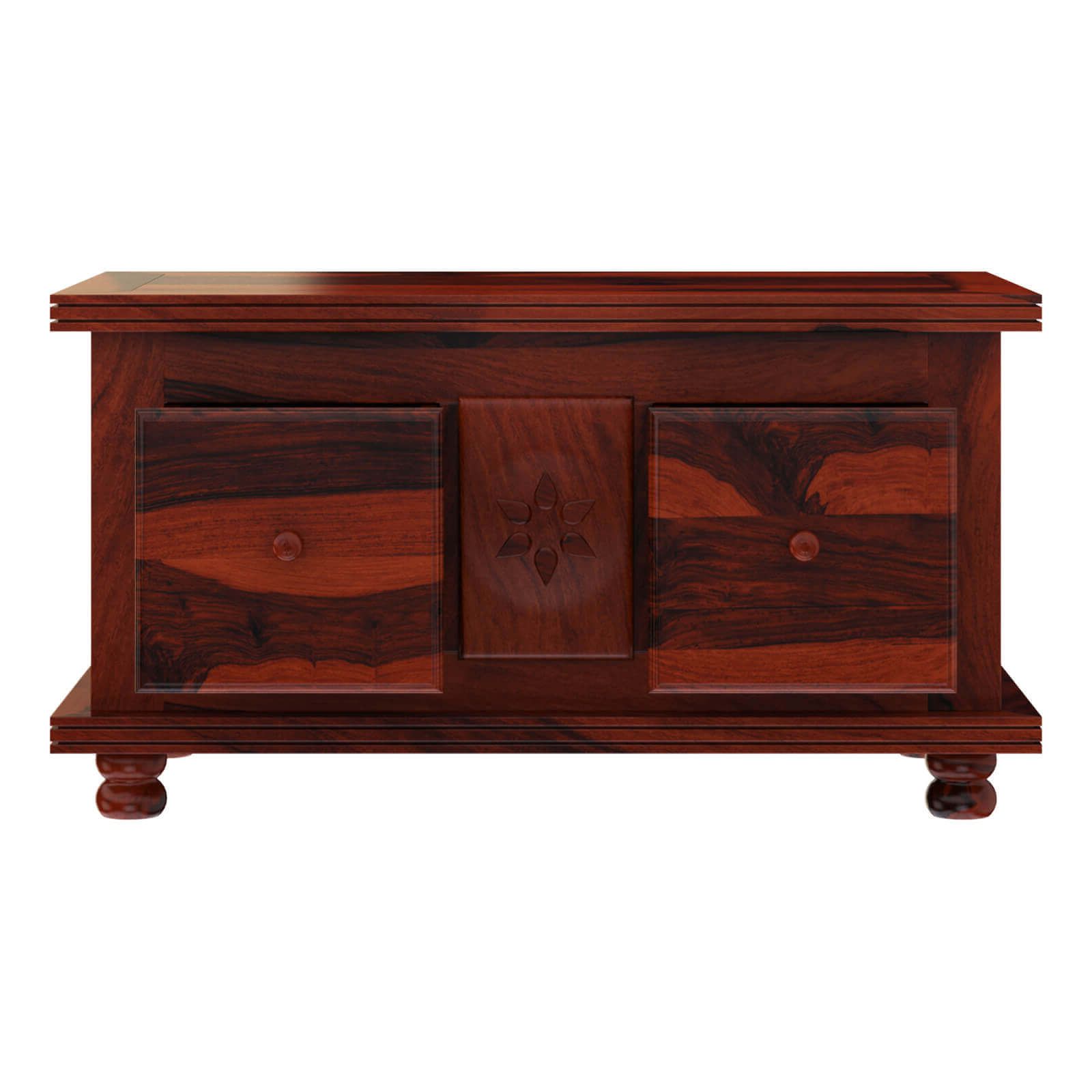 Widely Used 2 Drawer Cocktail Tables For Arca Rustic Solid Wood 2 Drawer Storage Cocktail Coffee Table (View 4 of 20)