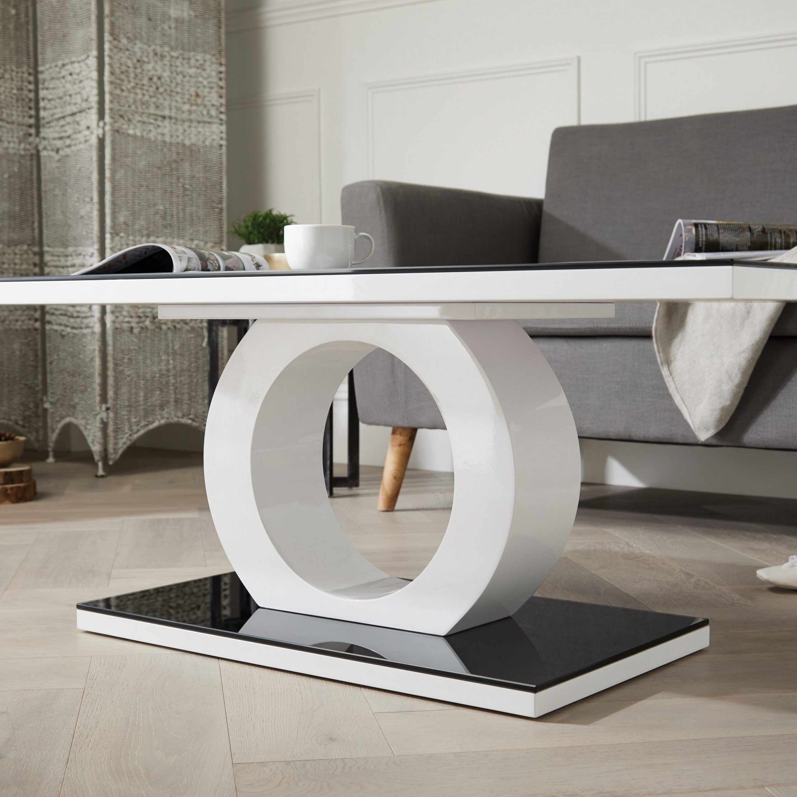 Widely Used Black And White Coffee Tables Intended For Giovani White High Gloss Coffee Table (View 13 of 20)