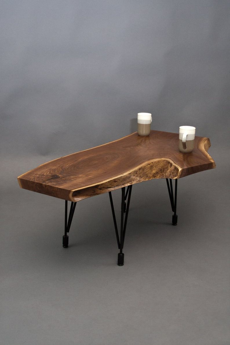 Widely Used Black Walnut Coffee Table Natural Shape/midcentury/rustic Pertaining To Rustic Walnut Wood Coffee Tables (View 6 of 20)