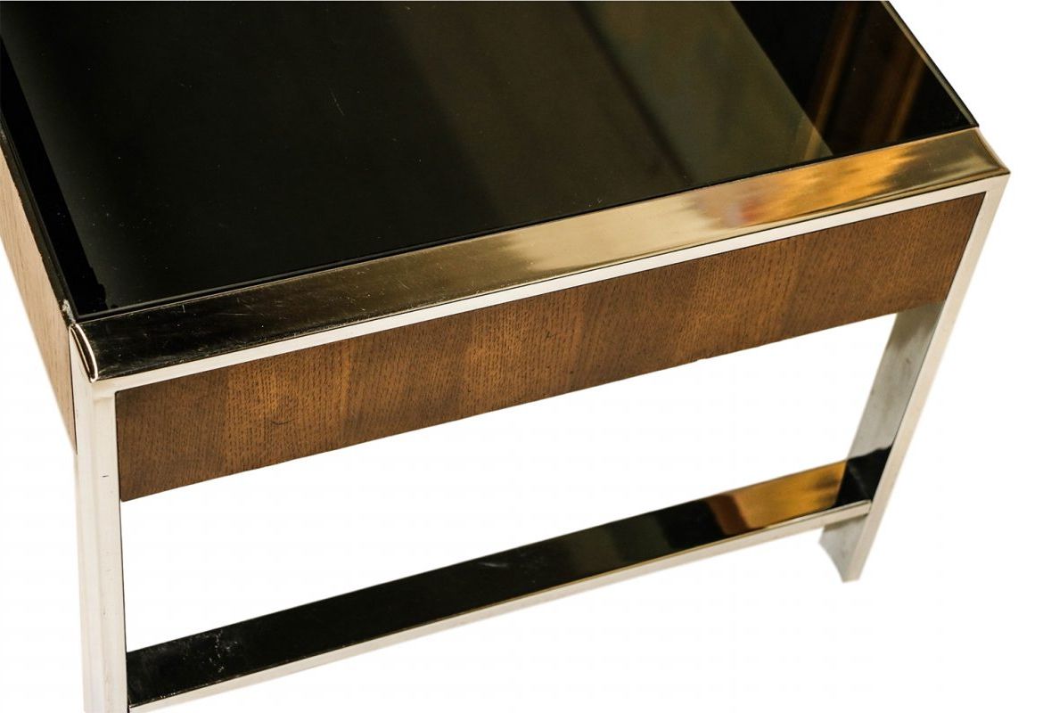 Widely Used Chrome Coffee Tables Pertaining To Mid Century Chrome Smoked Glass Coffee Table Milo Baughman (View 4 of 20)