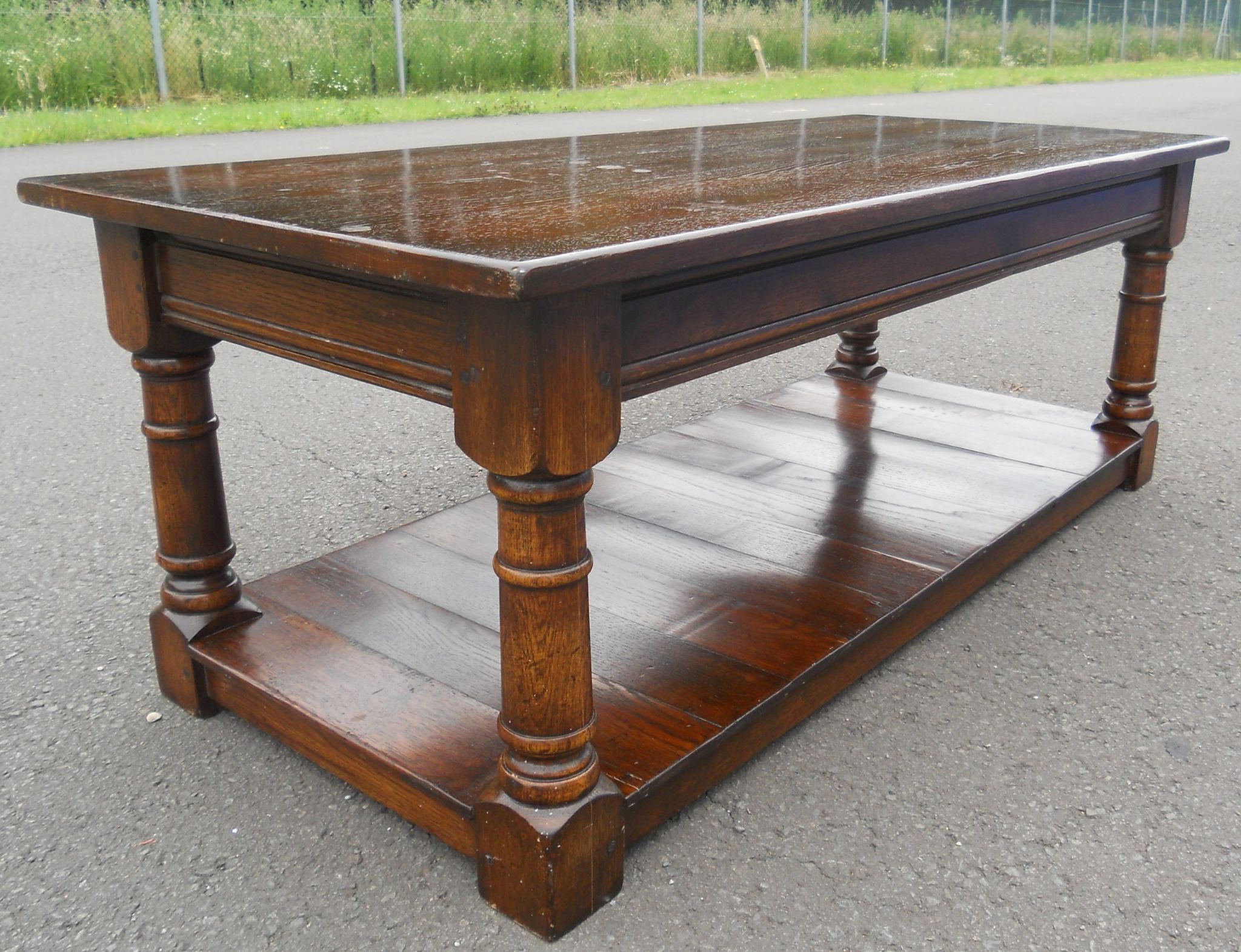 Widely Used Long Antique Style Oak Coffee Table With Antique White Black Coffee Tables (View 12 of 20)