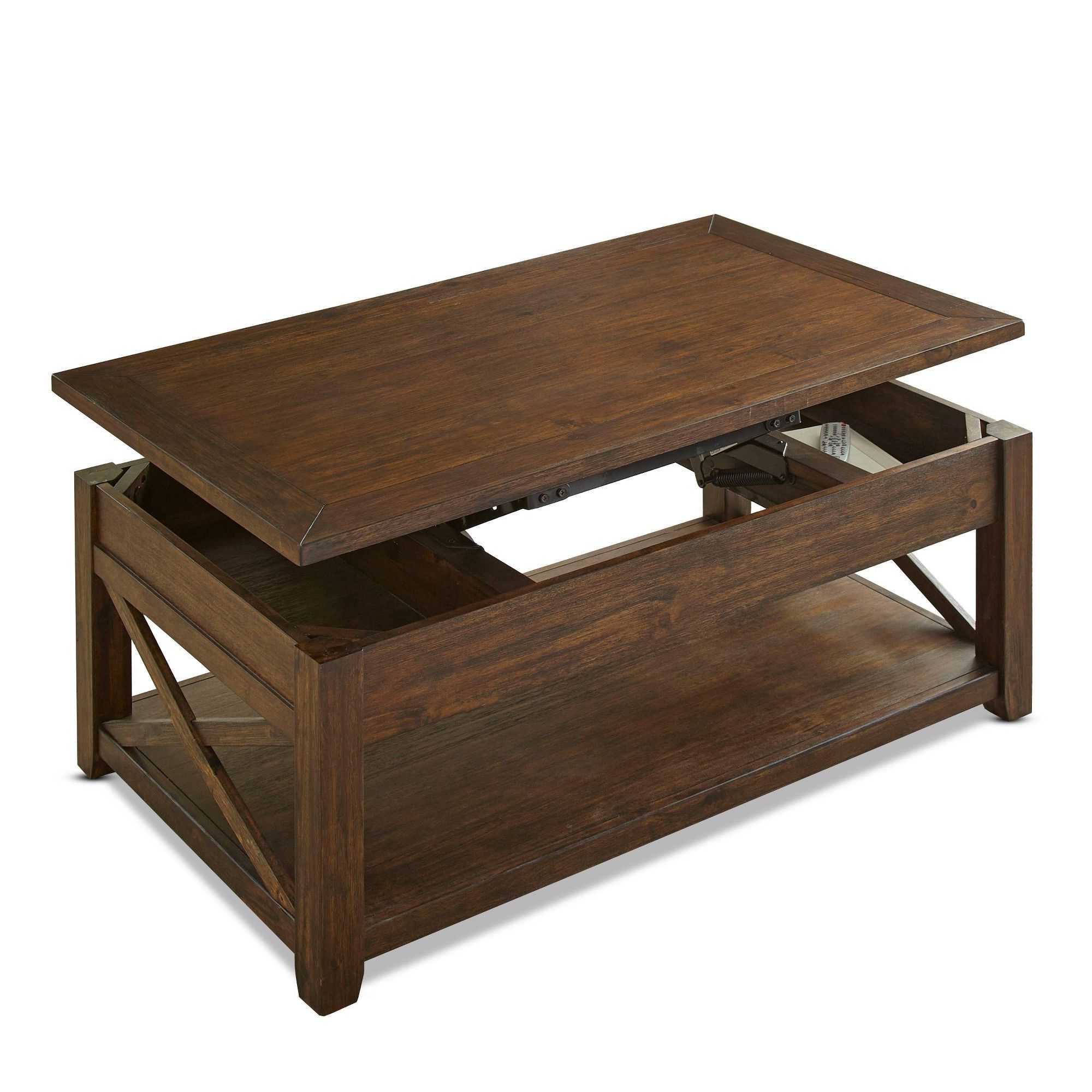 Widely Used Rustic Lenka Lift Top Cocktail Table Mocha Finish – Steve Regarding Rustic Bronze Patina Coffee Tables (View 11 of 20)