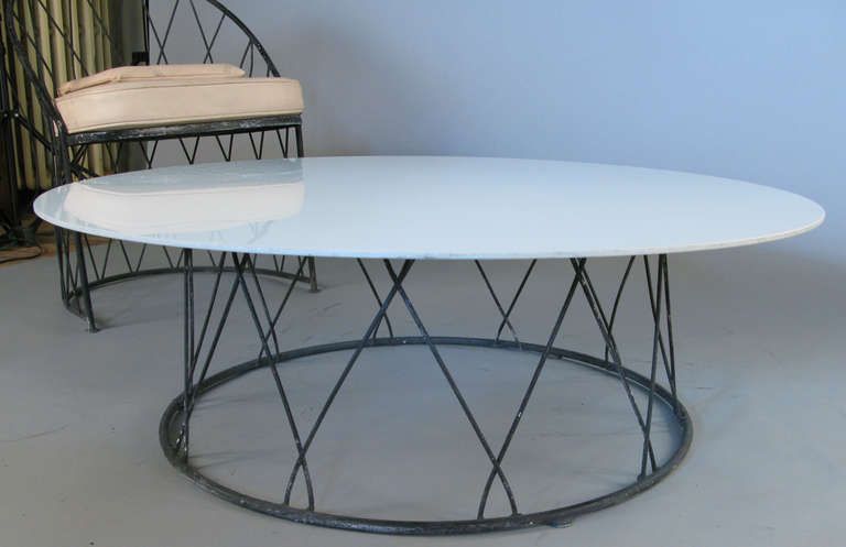 Widely Used Wrought Iron Cocktail Tables Intended For Elegant 1950's Italian Wrought Iron And Glass Cocktail (View 5 of 20)
