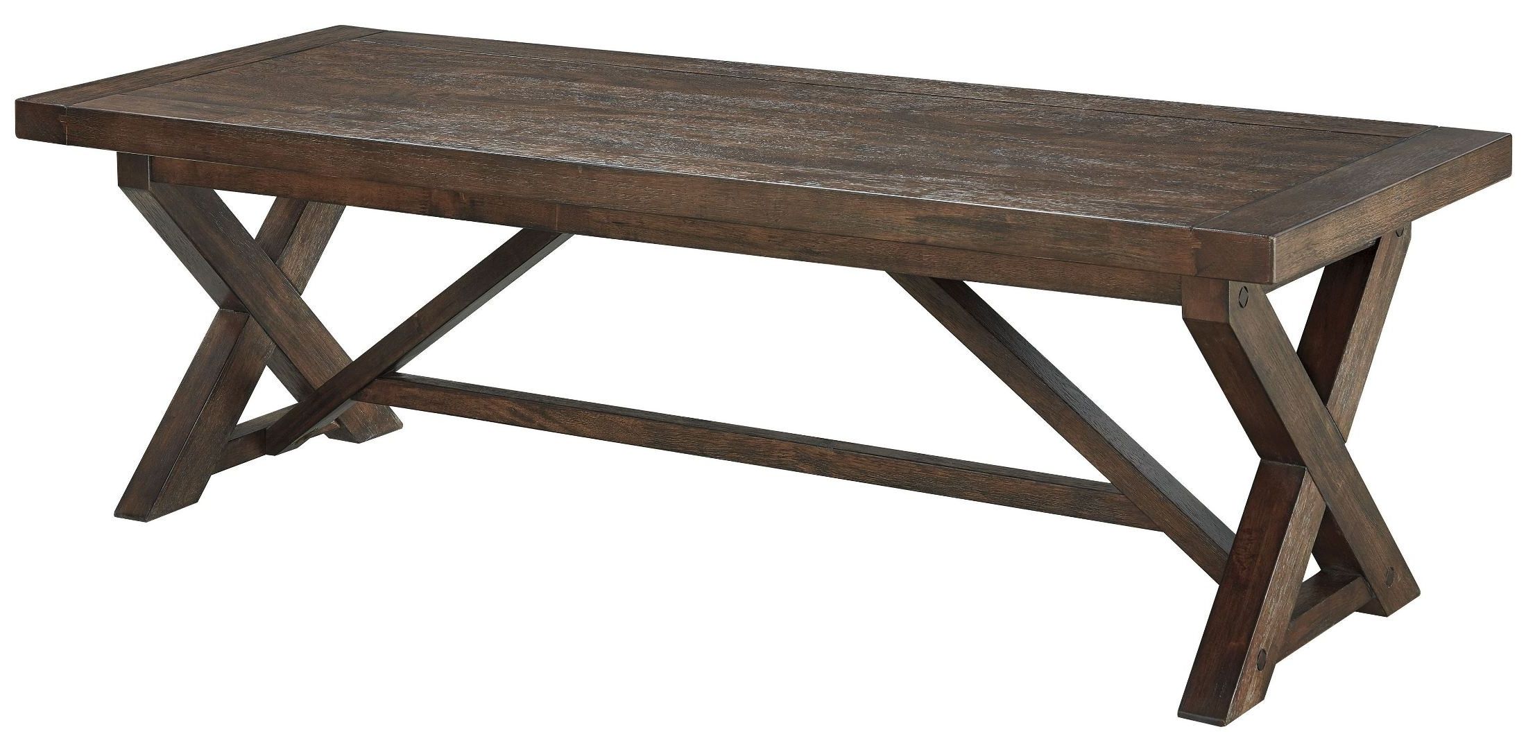 Windville Dark Brown Rectangular Cocktail Table From For Newest Brown Cocktail Tables (View 10 of 20)