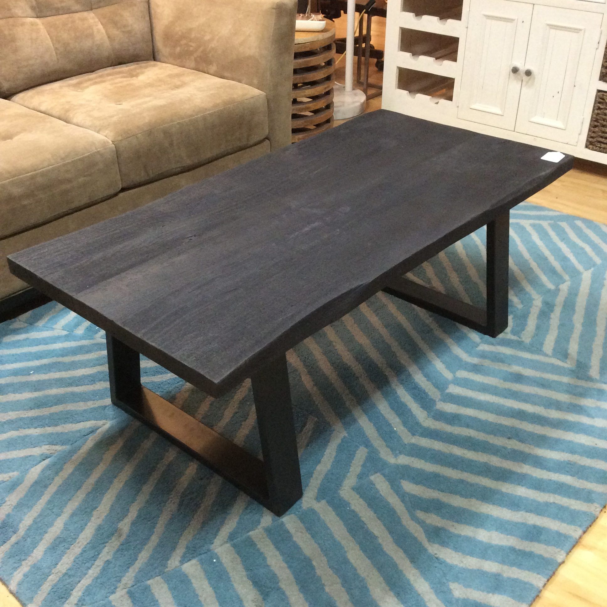Wood Coffee Tables Inside Well Known Natural Dark Wood Coffee Table – Ballard Consignment (View 8 of 20)