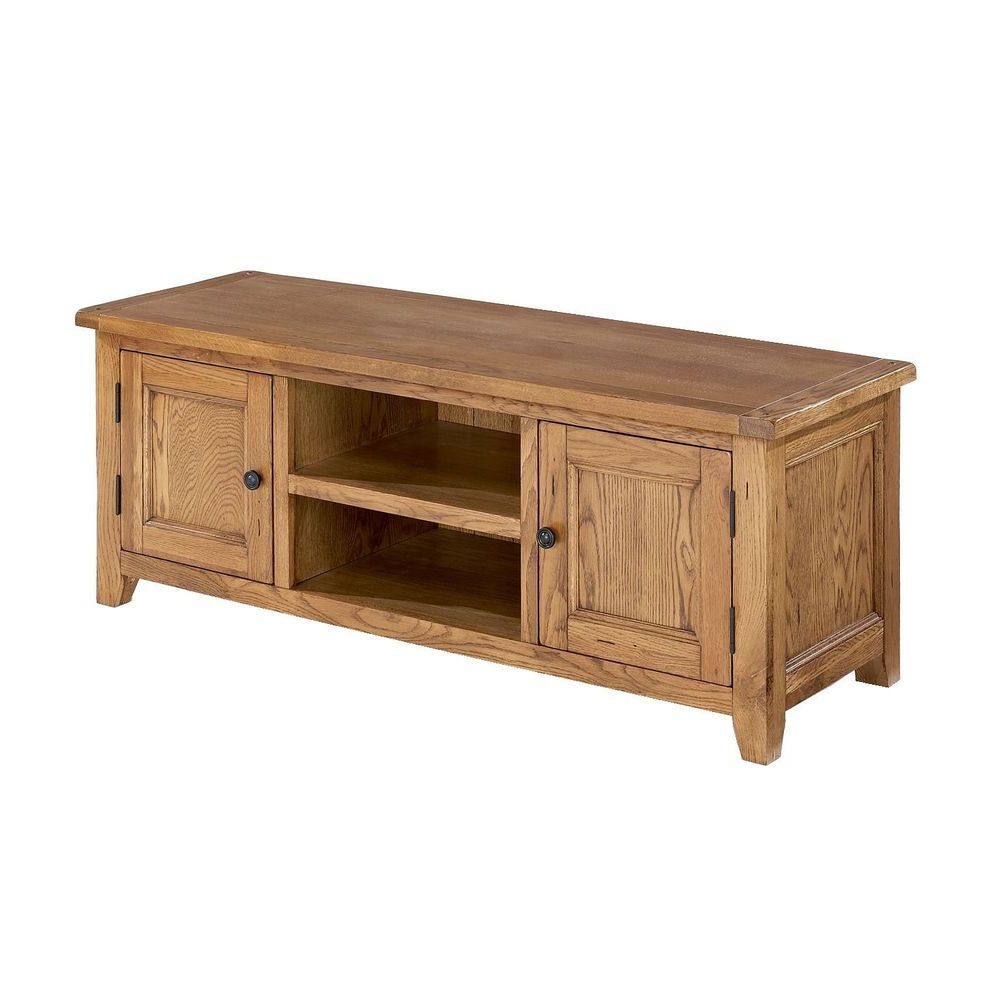2 Door Wood Desks With Latest 2 Door Tv Unit 2 Shelves Natural Oak Wood Storage Living Room Wooden (View 10 of 15)