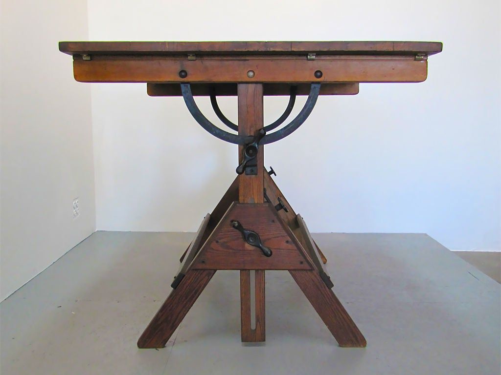 2018 Hamilton Adjustable Drafting Table At 1stdibs For Weathered Oak Tilt Top Drafting Tables (View 10 of 15)