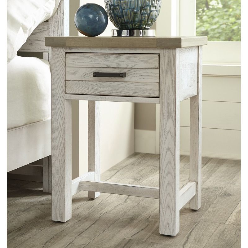 2018 Highlands 1 Drawer Nightstand – Aged Whitevaughan Bassett – 134 226 Throughout Snow White 1 Drawer Desks (View 11 of 15)