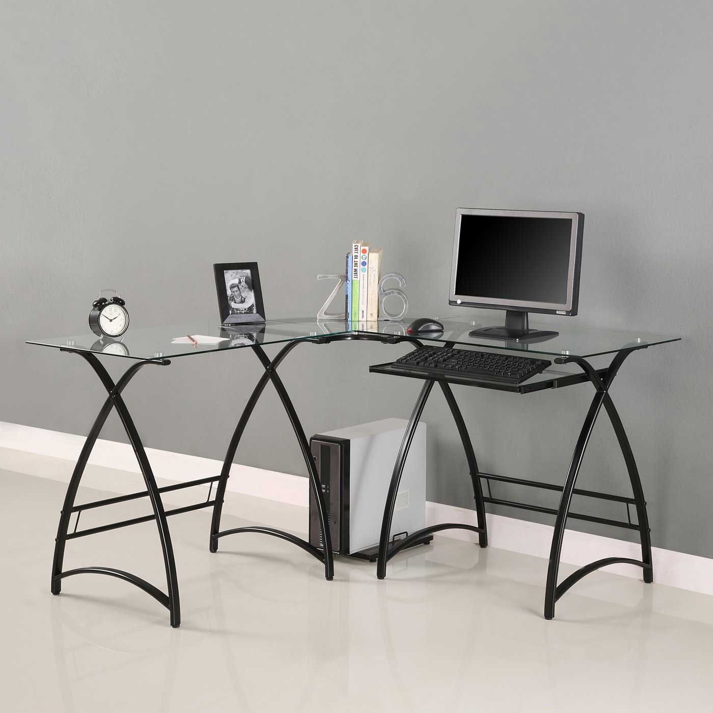 2019 Black Glass And Natural Wood Office Desks Inside Glass Office Desk Famous Manufacturer Reviews (View 8 of 15)