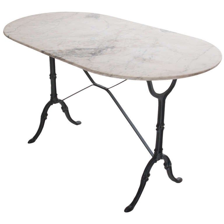 2019 Iron And White Marble Desks Inside French 1920's White Marble Top And Iron Bistro Table At 1stdibs (View 1 of 15)
