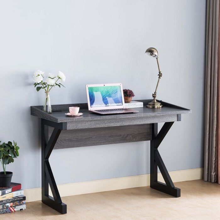 Acacia Wood Writing Desks With Usb Ports Within 2019 Inbox Zero Writing Desk With Power Outlet And Usb Charging Ports (View 7 of 15)