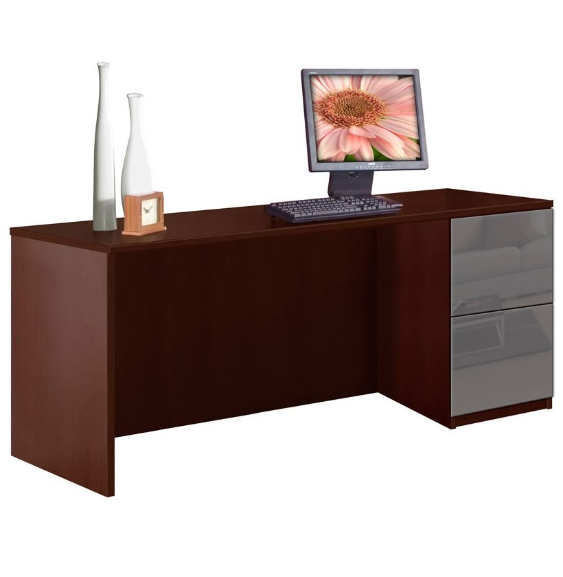 Alexis Credenza Desk With File Drawers – Left (View 11 of 15)