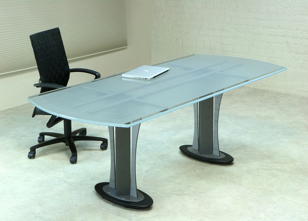 Aluminum And Frosted Glass Desks Intended For Most Recently Released Tangent Modern Custom Glass Desk (View 5 of 15)
