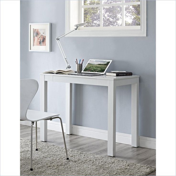 Ameriwood Home Parsons 1 Drawer Home Office Desk In White Chevron Within Most Current Snow White 1 Drawer Desks (View 10 of 15)