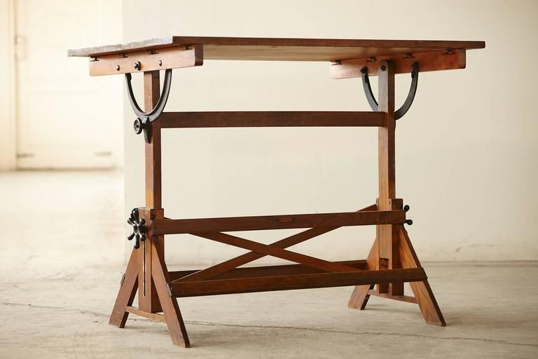 Antique Industrial American Oak Drafting Table At 1stdibs Intended For Latest Weathered Oak Tilt Top Drafting Tables (View 13 of 15)