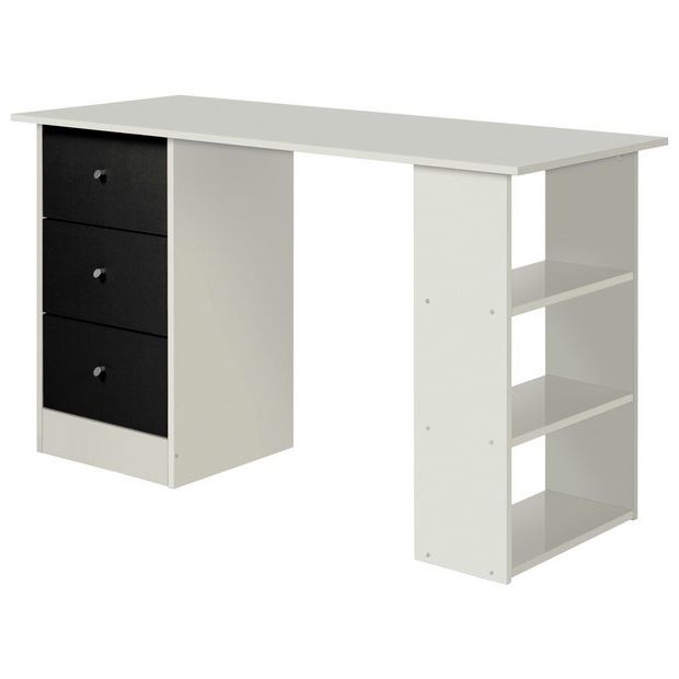 Argos Home Malibu 3 Drawer Desk – Black And White £49.49 @ Argos – Kashy (View 8 of 15)