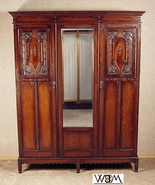 Armoire Intended For Antique Brown 2 Door Wood Desks (View 3 of 15)