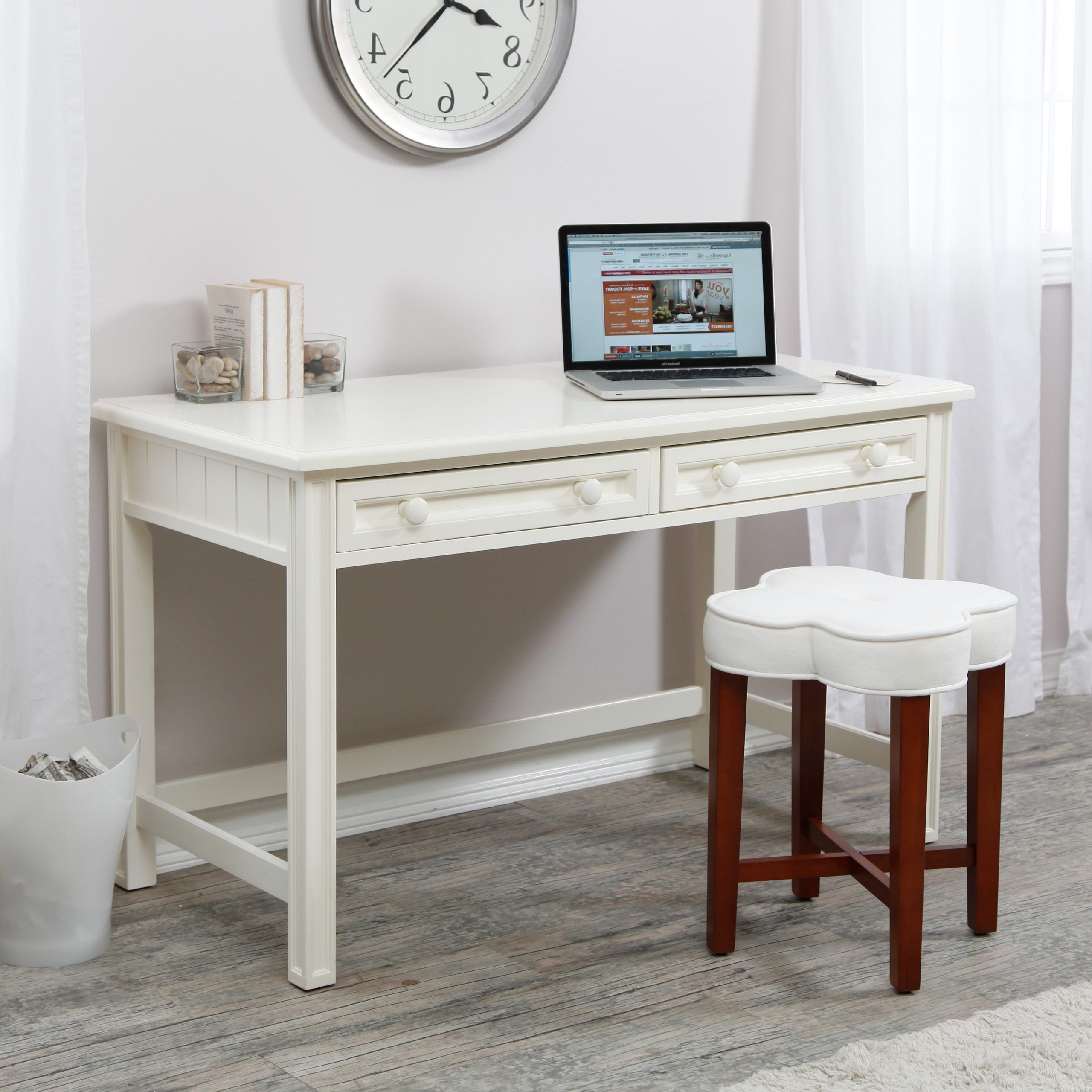 Belham Living Casey Writing Desk – White – Desks At Hayneedle Throughout 2018 White Wood Modern Writing Desks (View 1 of 15)