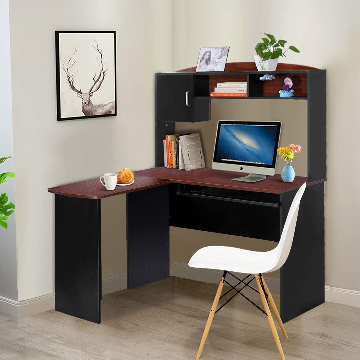 Best And Newest Buy L Shaped Computer Desk With Keyboard Tray Storage Drawer And Shelf In Corner Desks With Keyboard Shelf (View 3 of 15)
