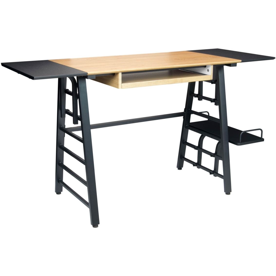 Best And Newest Calico Designs Ashwood Convertible Desk With Height Adjustable Shelves For Graphite Convertible Desks With Keyboard Shelf (View 2 of 15)