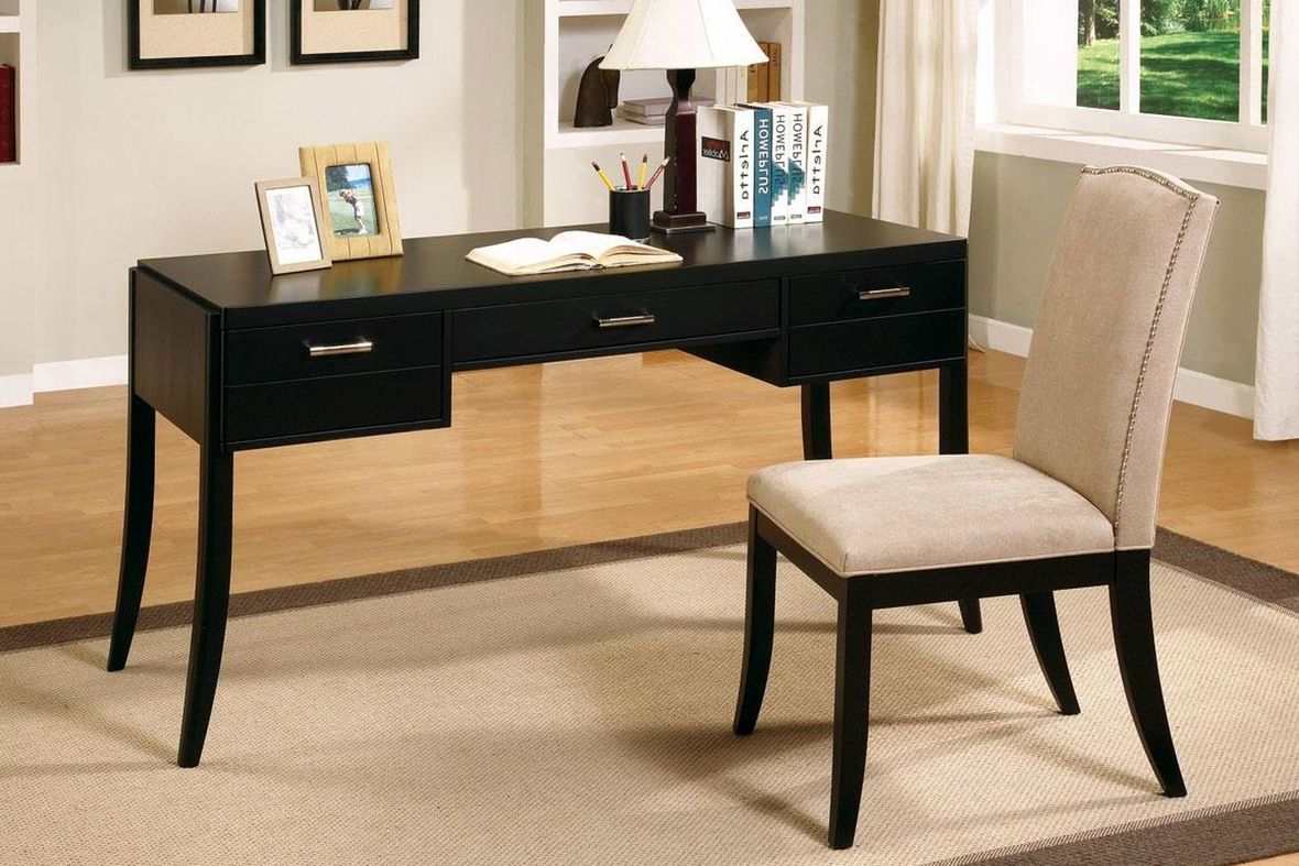 Best And Newest Elm Wood Black Desks Within Black Wood Writing Desk Set – Steal A Sofa Furniture Outlet Los Angeles Ca (View 1 of 15)