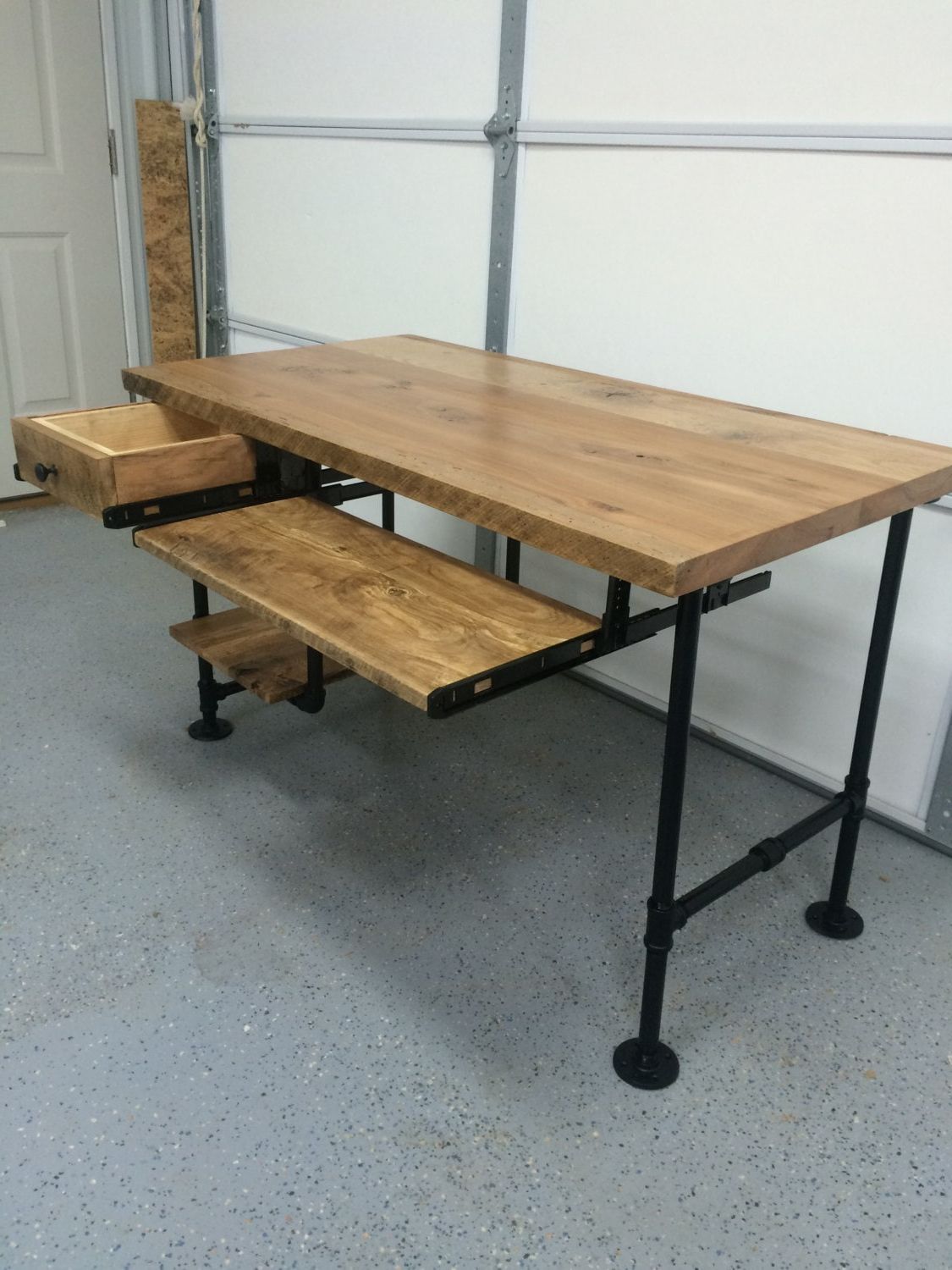 Best And Newest Farmhouse Black And Russet Wood Laptop Desks Within Computer Desk, Reclaimed Wood Desk, Rustic Barnwood Table, Keyboard (View 4 of 15)