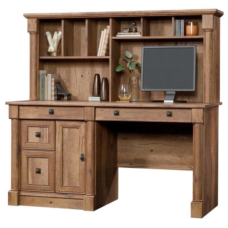 Best And Newest Sauder Palladia Contemporary Wood Computer Desk With Hutch In Vintage Within Black Finish Modern Computer Desks (View 8 of 15)