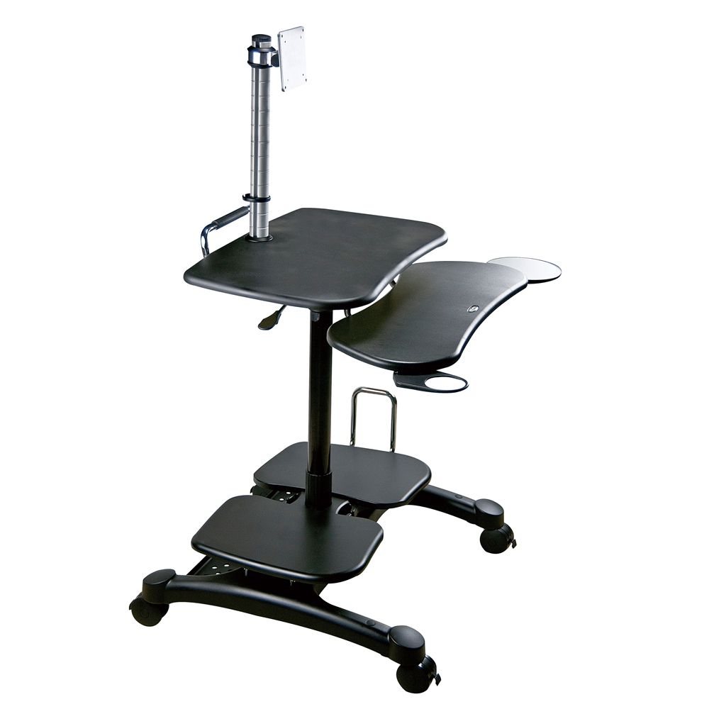 Best And Newest Sit Stand Mobile Desks Intended For Sit/stand Mobile Pc Workstation W/monitor Mount (View 7 of 15)