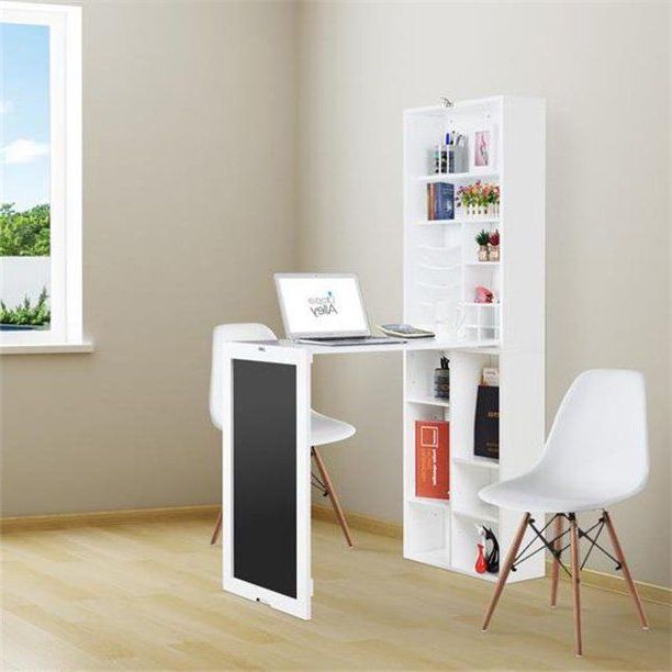 Best And Newest Utopia Alley Sh3ww Collapsible Fold Down Desk Table & Wall Cabinet With Throughout Cinnamon Off White Floating Office Desks (View 11 of 15)