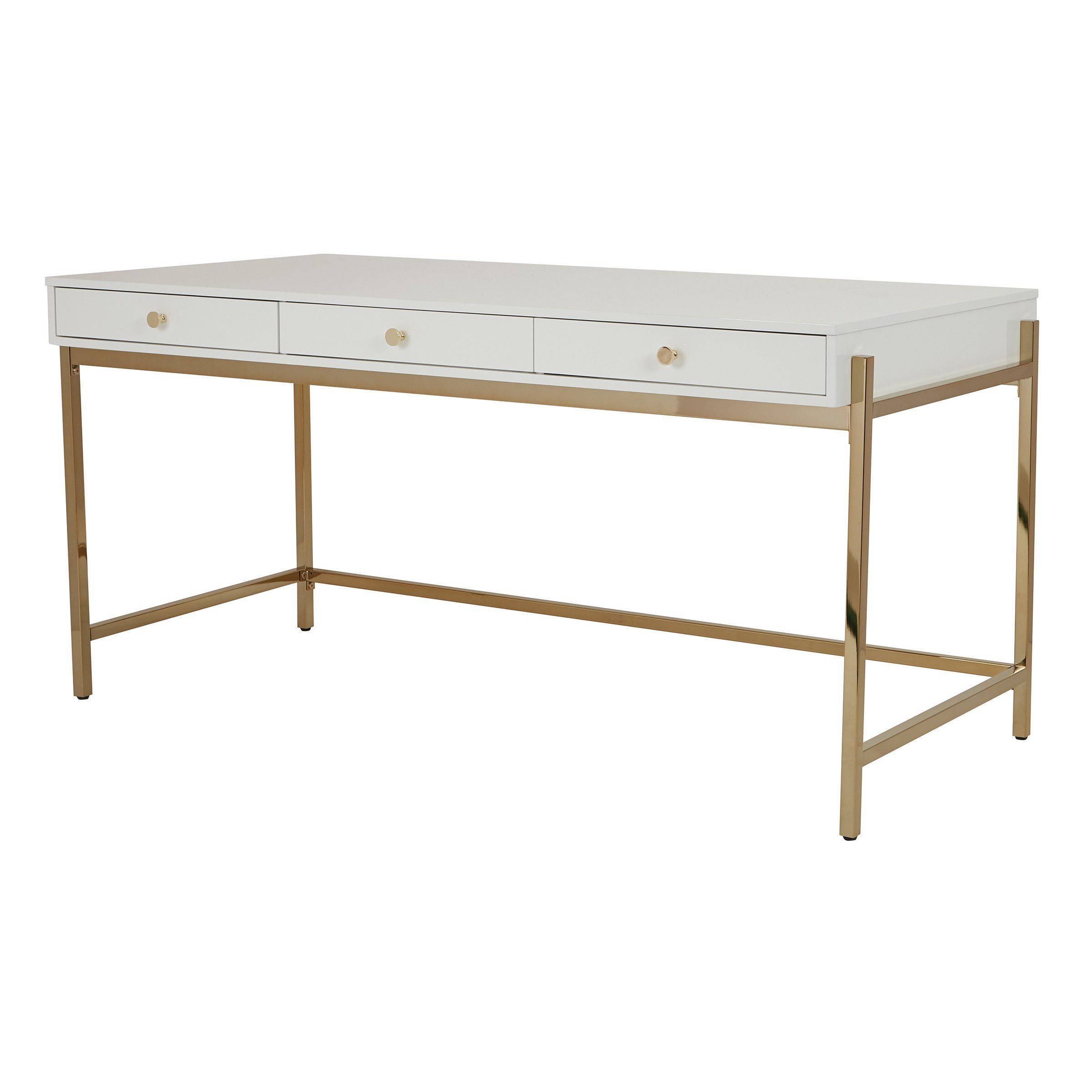 Best And Newest White And Gold Writing Desks Intended For Osp Designs Ashleigh Writing Desk (View 10 of 15)