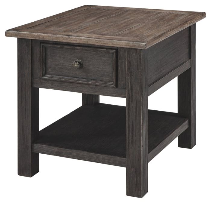 Black And Brown 5 Shelf 1 Drawer Desks Inside Current Brown And Black 1 Drawer And 1 Shelf Wooden End Table — Pier  (View 5 of 15)