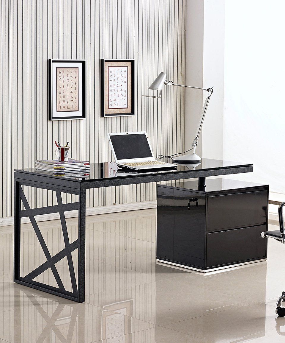 Black Metal And Rustic Wood Office Desks Throughout Current Take A Look At This Black Wood Veneer Office Desk Today! (View 14 of 15)