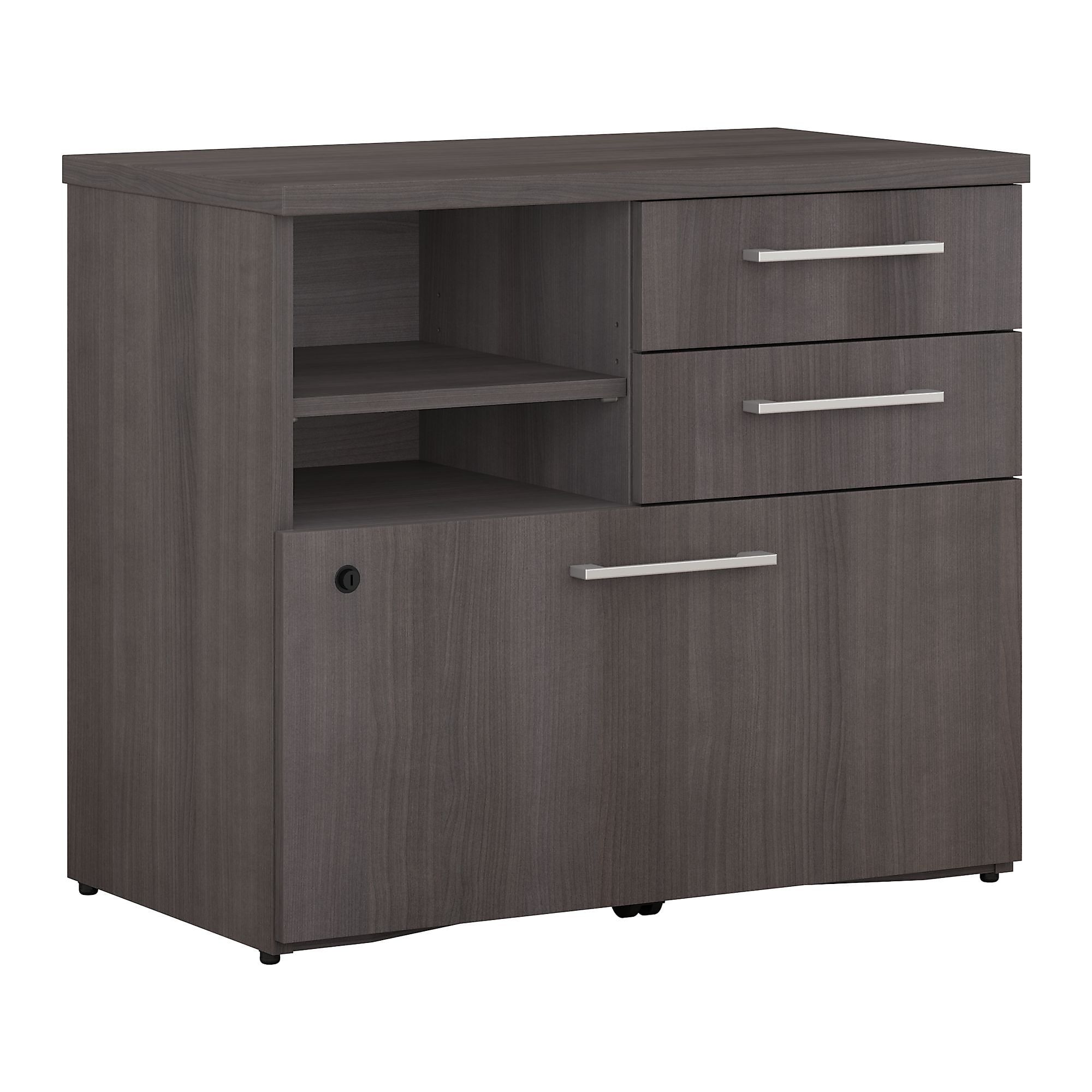 Bush Business Furniture 400 Series 30w File Cabinet Storm Gray/storm Inside Most Current Brushed Antique Gray 2 Drawer Wood Desks (View 11 of 15)