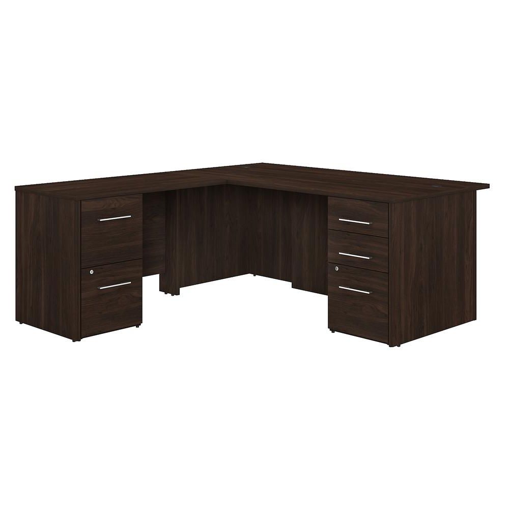 Bush Business Furniture Office 500 72w L Shaped Executive Desk With Pertaining To Most Recently Released Black Glass And Walnut Wood Office Desks (View 1 of 15)