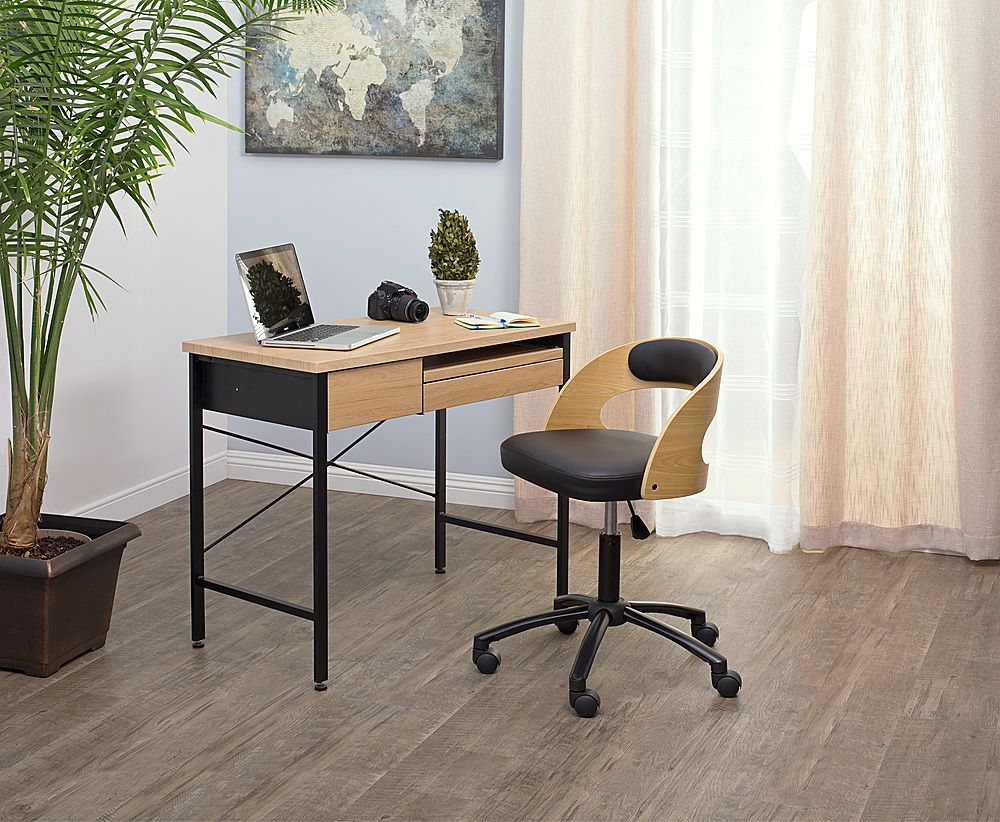 Calico Designs Ashwood Compact Desk Graphite/ashwood 51241 – Best Buy With Regard To Latest Graphite And Ashwood Writing Desks (View 9 of 15)