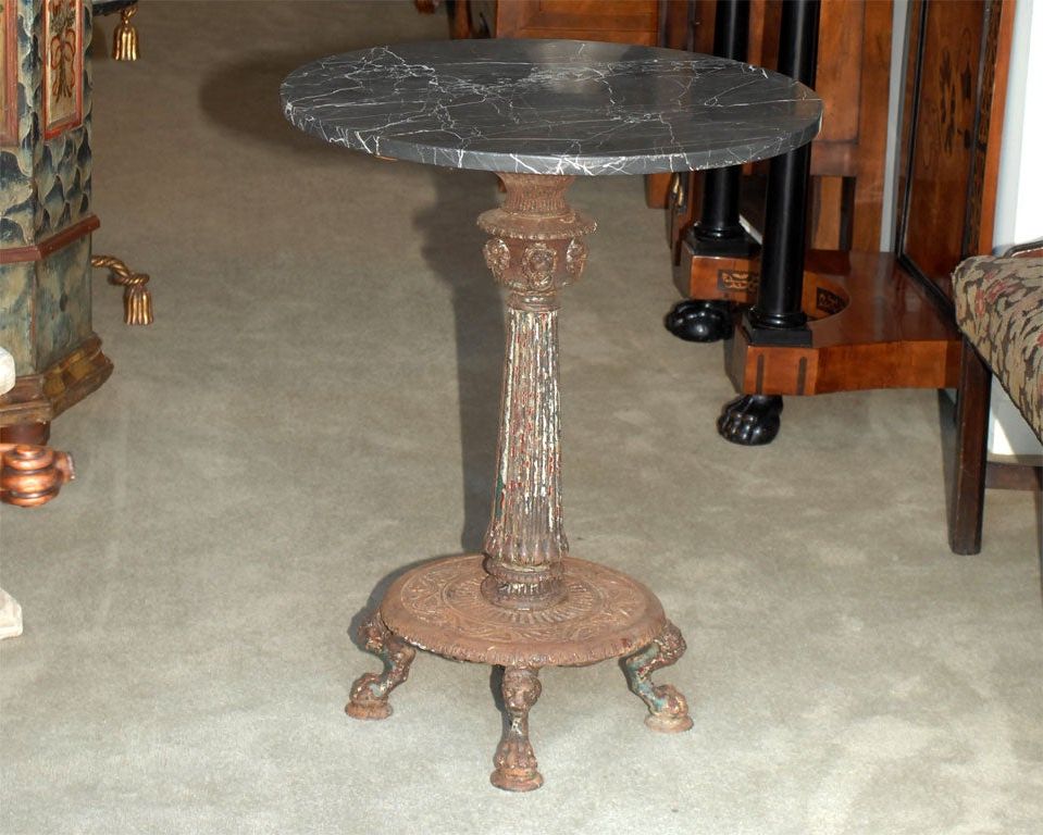 Cast Iron And Marble Table At 1stdibs Throughout Recent Iron And White Marble Desks (View 12 of 15)