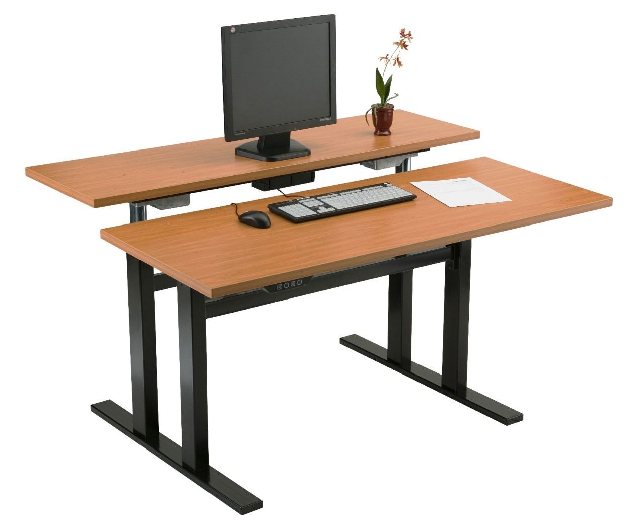 Cherry Adjustable Laptop Desks Inside Well Known Standing Computer Desk (View 12 of 15)